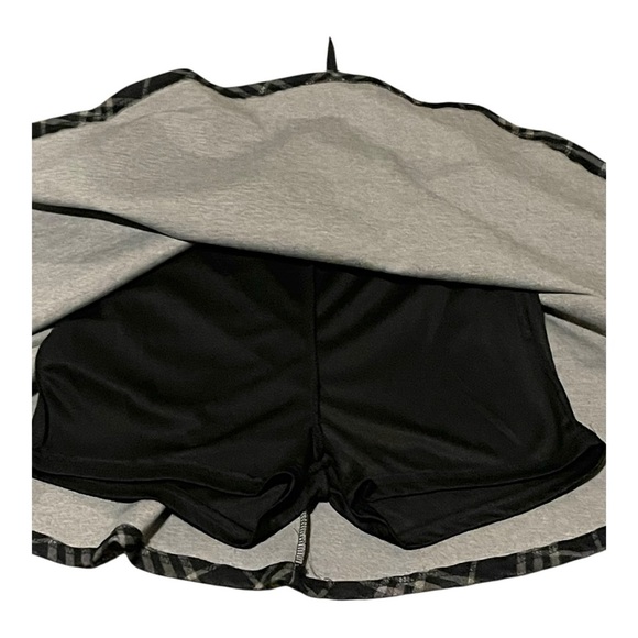 K-POP Womens Black Grey Plaid Lace Up Front Mini Skirt With Built In Shorts S - Picture 6 of 11